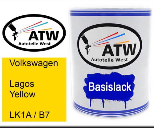 Volkswagen, Lagos Yellow, LK1A / B7: 1L Lackdose, von ATW Autoteile West.